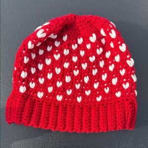 Red Heart Patterned Kids Beanie